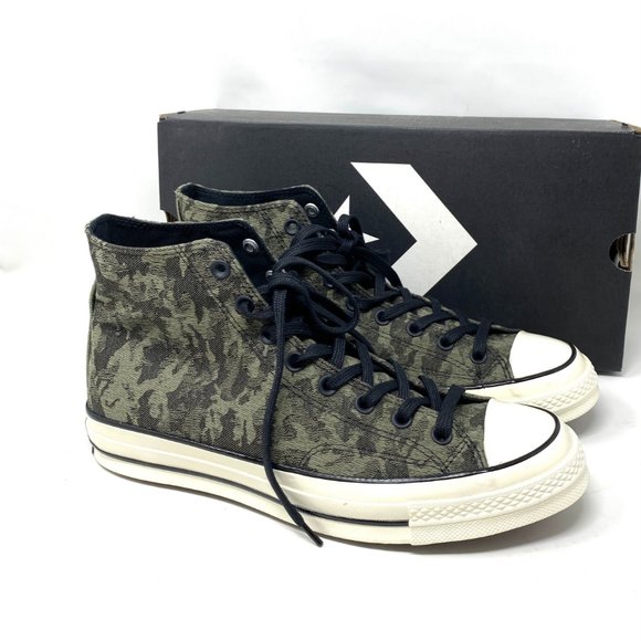 CONVERSE Men's Size 10.5 163233C Chuck 70 HI Black Textural Camo Canvas Sneakers - Picture 5 of 10